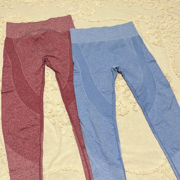 Women’s Legging Bundle Size Large Blue and Maroon - Picture 1 of 6